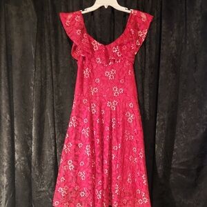 Elegant Pink Lace Dress